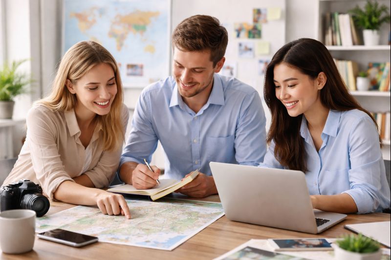 Travel planning workspace at Caravan Compass